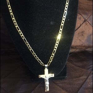 18Karat Gold filled 22” Crucifix pendant necklace